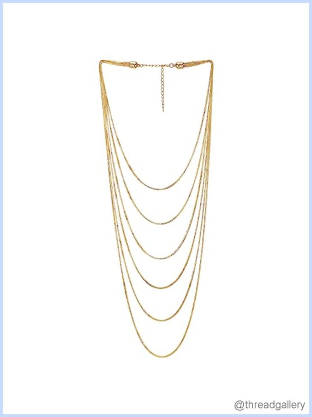 COOLSTEELANDBEYOND Multi-Strand Choker Collar Box Chain Statement Necklace